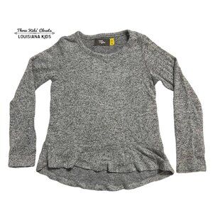 Rumi + Ryder 3T Fuzzy Grey Softspun Peplum Top
